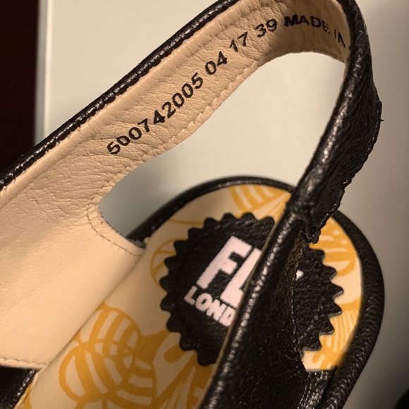 Fly London Yedu Black Lace up Open Toe wedges 39 - Picture 2 of 5